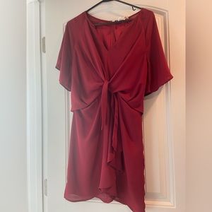 Love Richie crimson fluttery dress with front tie